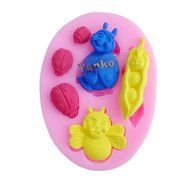 Yunko Pea Baby Honey Bee Ladybug Silicone Cup Cake Fondant Cake Decorating Mold Chocolate Candy Baby Shower Mold... N2