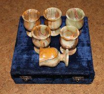Stone 6 PCS shot glass for vodka + box N4
