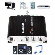 ELEGIANT 200W 12V Mini Hi-Fi Amplifier Booster Radio MP3 Stereo with Power Adapter for Car Motorcycle Home Black... N21