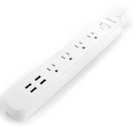 ISELECTOR 4-Outlet Surge Protector with 4 USB Output Power Strip Charging Station - 5 Feet Cord N4