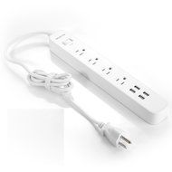 ISELECTOR 4-Outlet Surge Protector with 4 USB Output Power Strip Charging Station - 5 Feet Cord N6