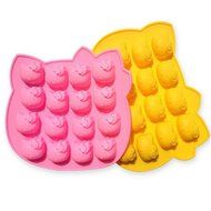 [Two Packed / Random Color]16 Cavity Hello Kitty Cat Silicone Mold Pan for Cake, Biscuit, Ice Cube, Chocolate,... N2