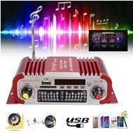 Mini Amplifier, ELEGIANT HiFi Digital Super Bass Stereo Audio Amplifier Support USB / SD / MMC Card Built-in FM... N8