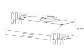 Blue Ocean 30" RH76TUC Stainless Steel Under Cabinet Kitchen Range Hood N6