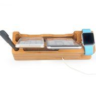 TuoP@ Bamboo Wood Charging Stand, 3 in 1 iPhone 7 /7 plus 6/6 plus 6s/6s plus 5/5s Apple Watch 2/1 Stand Cradle...