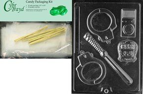 Cybrtrayd J078 Policeman Set Chocolate Candy Mold with Exclusive Cybrtrayd Copyrighted Chocolate Molding Instructions N2