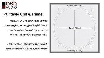 OSD Audio CW840SQ White 8-inch Poly Square In-Ceiling or In-Wall Speaker Pair N7