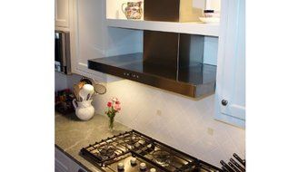 Faber Stilo Designer STIL24SS 24" Chimney Wall Mount Chimney Range Hood With 600 CFM Internal Pro Blower Halogen... N3