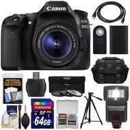 Canon EOS 80D Wi-Fi Digital SLR Camera &amp; 18-55mm IS STM + 55-250mm IS STM Lens + 64GB + Battery + Case + Tripod...