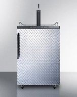 Summit SBC635MDPL Commercial 5.7 cu. ft. Freestanding Beer Dispenser with Diamond Plated Door Auto Defrost and...