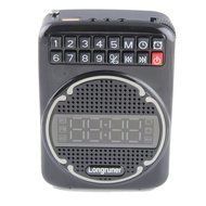 Longruner Portable Voice Amplifier Clock Fm USB Mini Megaphone Loudspeaker for Teacher,tour,sales(black) N7