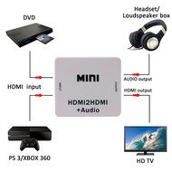 Generic Mini Compact HDMI Extractor Converter HDMI to HDMI Audio Converter Box Adapter White with 3.5mm Stereo... N2