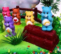 CARE BEARS 16 Piece Birthday CAKE Topper Set, Featuring 10 Care Bear Figures, Decorative Themed Accessories, Figures... N3