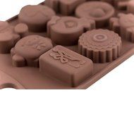 Hippih Cartoon Shaped Candy Molds, Chocolate Molds, Soap Molds, Silicone Baking Mold with Star, Happy Face, Robot... N5