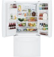GE GFE24JGKWW 33" Energy Star Qualified French-Door Refrigerator with 23.8 Cu. Ft. Capacity, in White