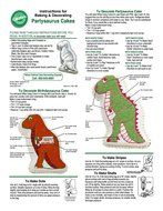 Wilton PARTYSAURUS Cake Pan (#2105-1280) Retired 1987 ~ Includes Re-Printed Color Instruction Sheet ~ 5 Disposable...