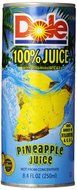 Dole Pineapple Juice, Not From Concentrate, 8.4 oz. 24 Count N3