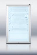 Summit SCR450L7HH 20" Commercially Listed Compact Refrigerator With 4.1 cu. ft. Capacity Glass Door Factory Installed...