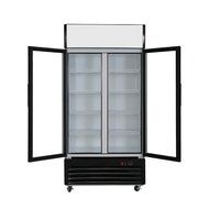 518L Glass Display Showcase Pull Doors 2-Door Commercial Refrigerator Beer Soda Cola Drinks Beverages Merchandiser...