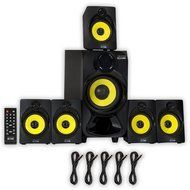 Theater Solutions TS518 Bluetooth Home Theater 5.1 Speaker System with FM Tuner and 5 Extension Cables N4