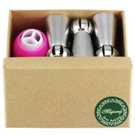 Mujiang 7 Pcs/Set Stainless Steel Russian Ball Icing Piping Nozzles Tips N5