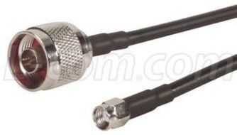 L-COM CA-RSPNMA020 CABLE ASSY, RP-SMA PLUG / N MALE, 195 SERIES, 20FT