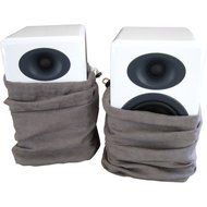 Audioengine P4 Premium Passive Bookshelf Speakers (White) with DS2 Desktop Speaker Stands (Black) N5