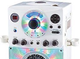Singing Machine Karaoke System with LED Disco Lights and Two Wired Microphones