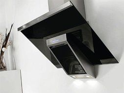 NT AIR Range Hood Wall Mount Stainless Steel Black Glass 28" KA-146-BLG NT AIR. Made in Italy.