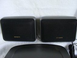 Aiwa Black Net SX-R210 Surround Speaker System 2 Bookshelf Surround Speakers N3