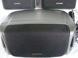 Aiwa Black Net SX-R210 Surround Speaker System 2 Bookshelf Surround Speakers N4