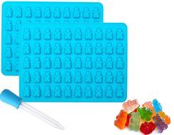Gummy Bear Chocolate Molds and Candy Making Molds 2 Pack Plus Bonus Dropper for easy filling Make 100 Gummy Bears...