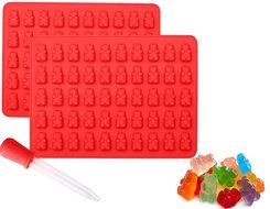 Gummy Bear Chocolate Molds and Candy Making Molds 2 Pack Plus Bonus Dropper for easy filling Make 100 Gummy Bears... N3