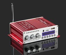 Douk Audio Bluetooth Digital HiFi Stereo Power Amplifier Bass Auto Car Audio Amp USB MP3 FM (Blue) N12