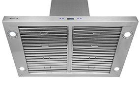 XtremeAir PX05-I36 Island Mount Range Hood with 900 CFM Baffle Filters/Grease Drain Tunnel, 36" N8