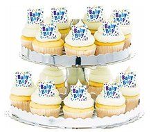 Baby Boy Stars 24pk Edible Cupcake Decoration Topper Picks