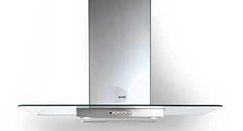 Faber GLAS36SS300-B 300 CFM 36" Glassy Flat Canopy Glass Kitchen Range Hood, Stainless Steel N3