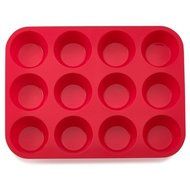 Muffin &amp; Cupcake Pan Color: Red, Size: 1" H x 12" W x 9" D