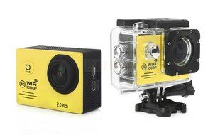 (Yellow) Action Camera SJ7000 Wifi 2.0 LTPS LED mini cam recorder marine diving 1080P HD DV Go pro style two batteries...