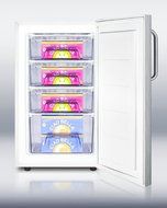 Summit FS407LXSSTB 20" 2.8 cu.ft. Capacity Under Counter Upright Freezer Manual Defrost -20 Degree Capable Pull-out... N3