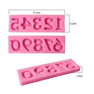 HUAL Alphabet Number 0-9 3d Silicone Mold with Lollipop Hole Fondant Cake Decorating