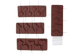 Juvale Silicone Heart Butterfly Chocolate Lollipop Sucker Mold Set Hard Candy Heat Resistant Includes 100 Lollipop... N3