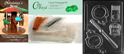 Cybrtrayd J078 Policeman Set Chocolate Candy Mold with Exclusive Cybrtrayd Copyrighted Chocolate Molding Instructions N3