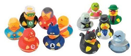 12 Rubber Ducks Superhero &amp; Villian Bathtub Boy&#039;s Birthday Party Favors Cake Toppers