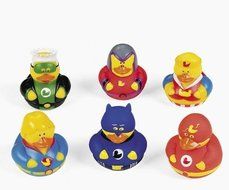 12 Rubber Ducks Superhero &amp; Villian Bathtub Boy&#039;s Birthday Party Favors Cake Toppers N2