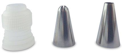 17 Piece Cake &amp; Cupcake Decorating Tips Kit Stainless Steel Icing Nozzles &amp; Set Of 16in Disposable Piping Bags... N6