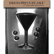 Dress My Cupcake Chocolate Candy Mold, Martini Glass Side 1