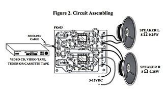 Small Power Amplifier 2W Stereo Assembled Electronic Circuit Kit : FA603