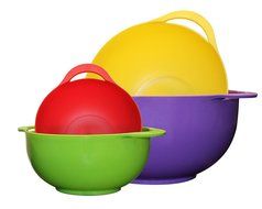 Gourmet Home Products 4 Piece Polypropylene Serving Bowl Set, Multicolor
