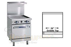 Imperial Commercial Restaurant Range 24&quot; With 24&quot; Griddle 1 Standard Oven Propane Model Ir-G24